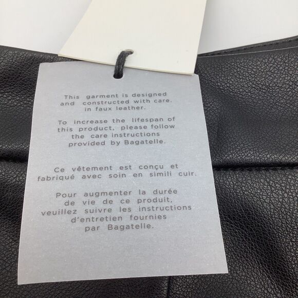 7 For All Mankind Womens Faux Leather Black Pants Size‎ Large NWT - Picture 8 of 10